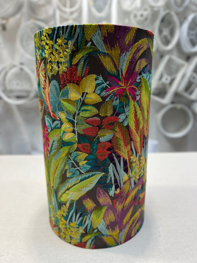 Selva Embroidered Fabric Pendant Drum Shade