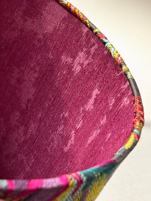 Selva Embroidered Fabric Pendant Drum Shade