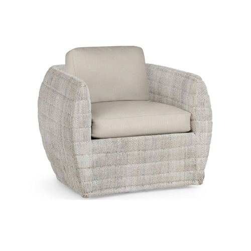 Ventura Swivel Lounge Chair, White Wash