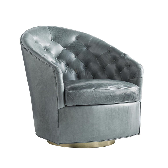 Capri Chair Juniper Leather Champagne Swivel