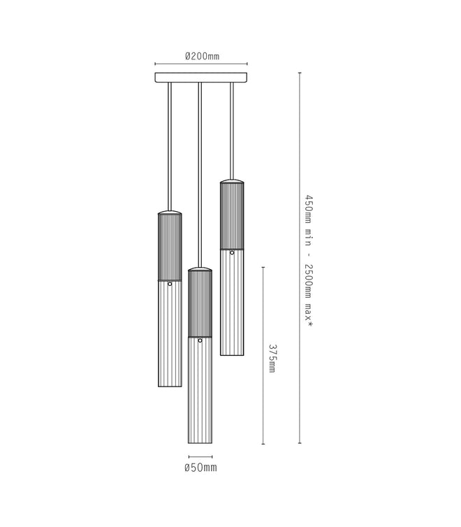 Flume 50 Pendant 3lt Drop