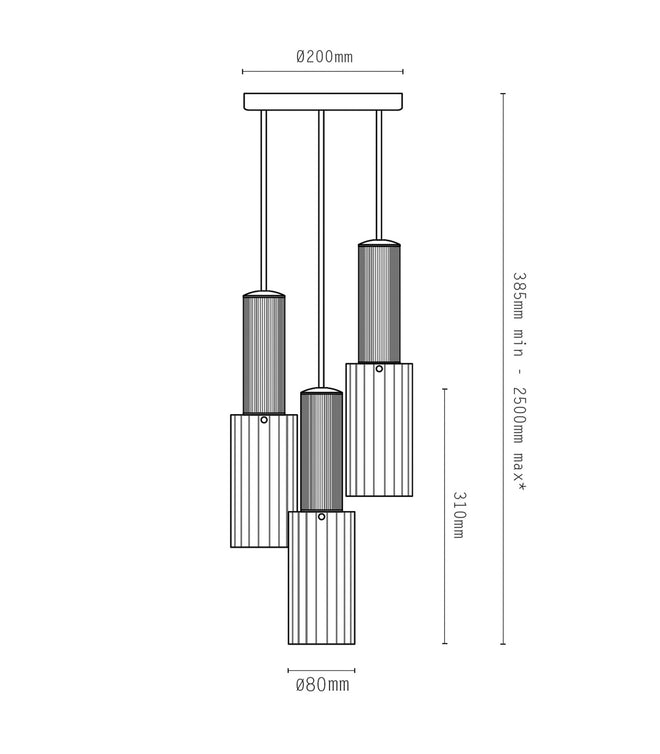 Flume 80 Pendant 3lt Drop