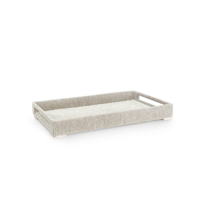 Woodside Rect Tray, Sm, White Sand