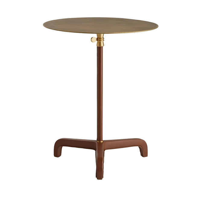 Addison Large Accent Table - Brown Leather